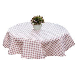 Fata de masa rotunda Bosfor Decor, Model Carouri, Roz Bumbac teflonat