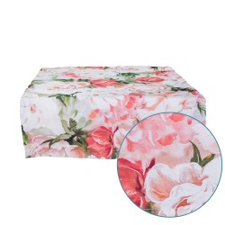 Fata de masa, Model Flori,Bujori, Multicolor, Bosfor Decor, Bumbac teflonat, 50 x 120 cm