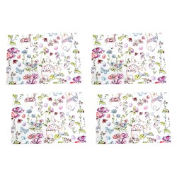 Suport Farfurie, Model Paste, Bosfor Decor, bumbac teflonat, Multicolor, 4 bucati, 50 x 35 cm