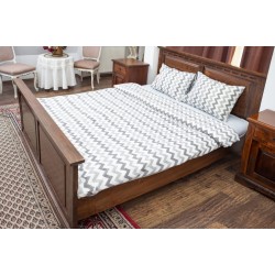 Lenjerie de pat policoton – model zigzag, negru / gri / alb